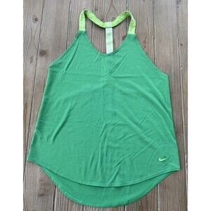 NIKE Tank Top Womens Green Elastika Elevate T-back Dry Fit Loose M
